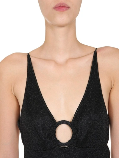 Shop Oseree Oséree Triangle Ring One Piece Swimsuit In Black