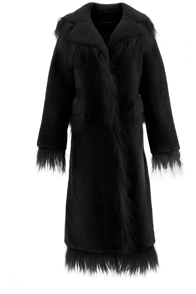 Shop Saks Potts Jimy Fur Trimmed Coat In Black