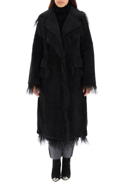 Shop Saks Potts Jimy Fur Trimmed Coat In Black
