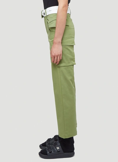 Shop Ader Error Asymmetric Pants In Green