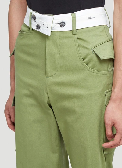 Shop Ader Error Asymmetric Pants In Green