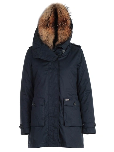 Shop Woolrich Scarlett Parka In Navy