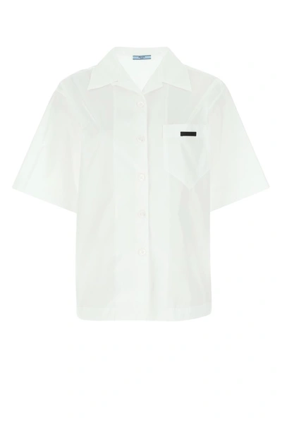 Shop Prada Gabardine Short In White