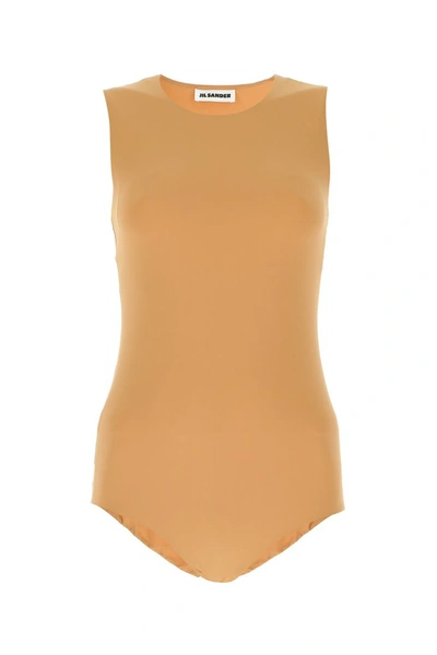 Shop Jil Sander Sleeveless Bodysuit In Beige