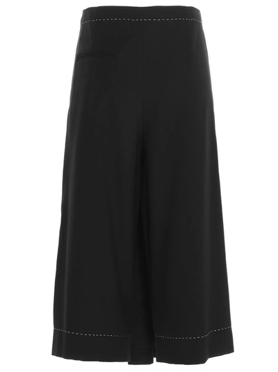 Shop Maison Margiela Stitching Detail Midi Skirt In Black