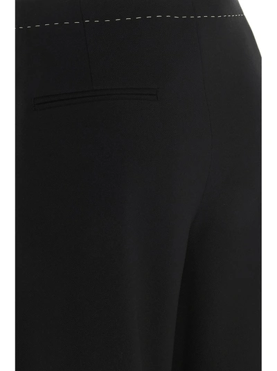 Shop Maison Margiela Stitching Detail Midi Skirt In Black