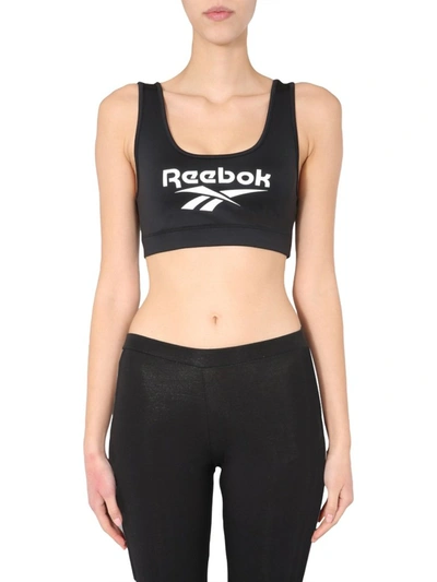 Shop Reebok Classics Vector Bralette Top In Black