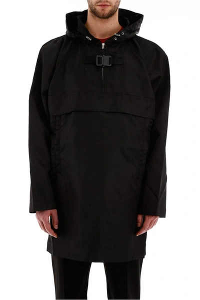Shop Alyx 1017  9sm Buckle Detail Hooded Coat In Black