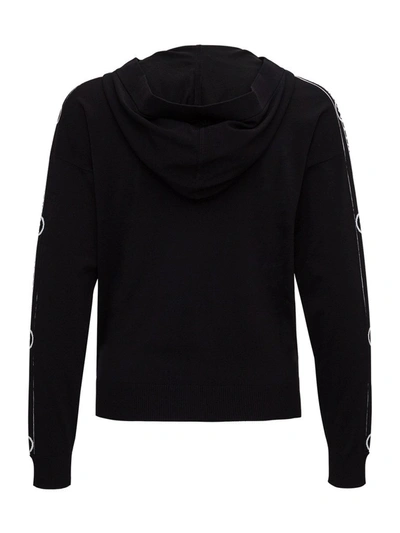 Shop Michael Michael Kors Logo Band Zipped Sweatshirt In Black