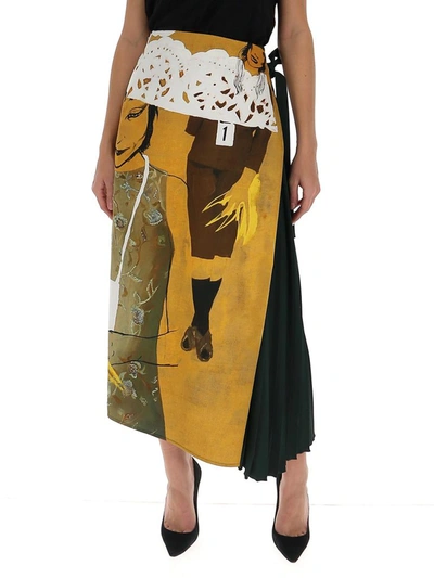 Shop Chloé Rita Ackermann Print Wrap Skirt In Multi