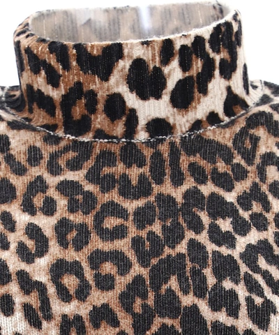 Shop Ganni Leopard Print Knit Sweater In Multi
