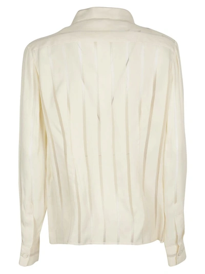 Shop Bottega Veneta Sheer Striped Shirt In White