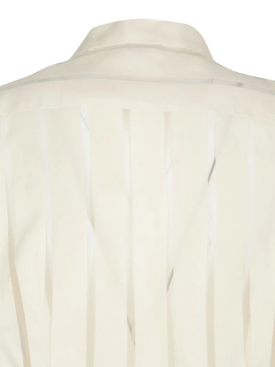 Shop Bottega Veneta Sheer Striped Shirt In White