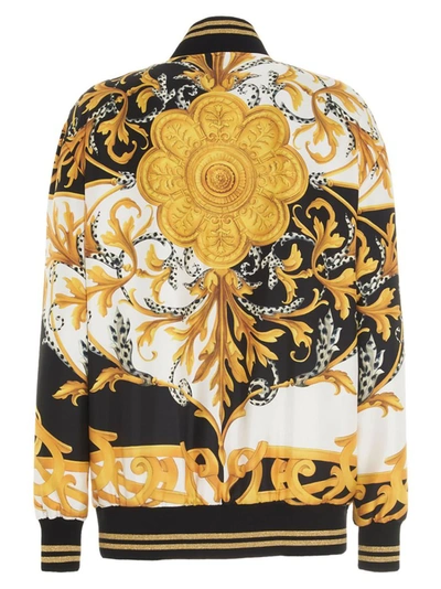 Shop Versace Acanthus Print Bomber Jacket In Multi