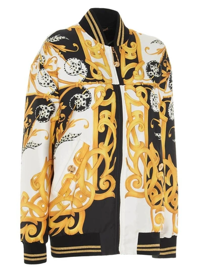 Shop Versace Acanthus Print Bomber Jacket In Multi