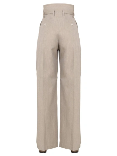 Shop Lemaire High Waisted Trousers In Beige