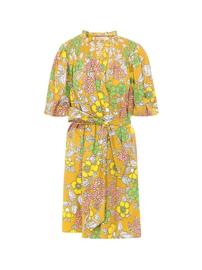 Shop Tory Burch Floral Printed Wrap Dress In Multi