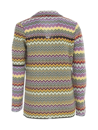 Shop M Missoni Geometric Patterned Single Breasted Blazer In Multi