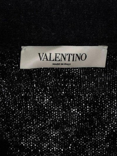 Shop Valentino Leopard Pattern Tie Belt Cardigan In Grey