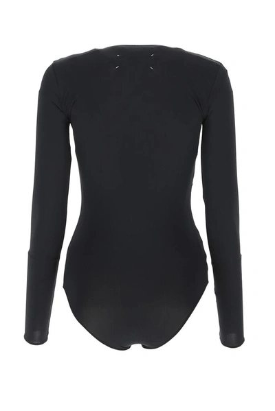 Shop Maison Margiela Crewneck Bodysuit In Black