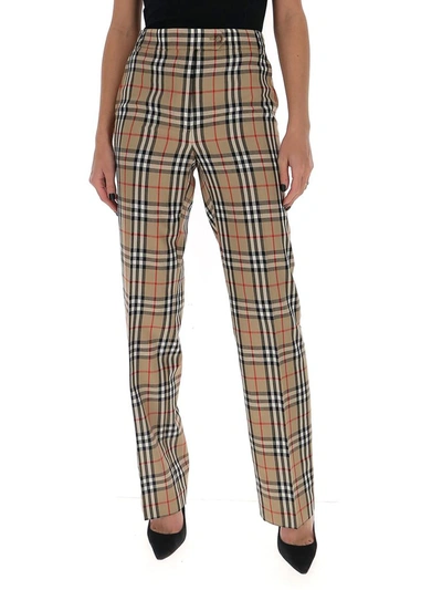 Shop Burberry Vintage Check Tailored Trousers In Multi