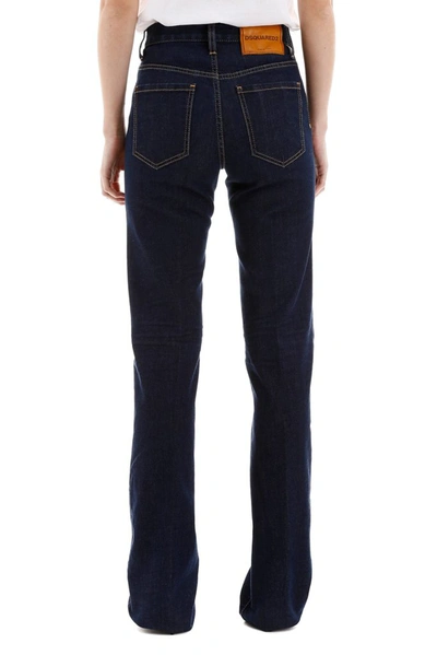 Shop Dsquared2 Dalma Angel Straight Jeans In Navy