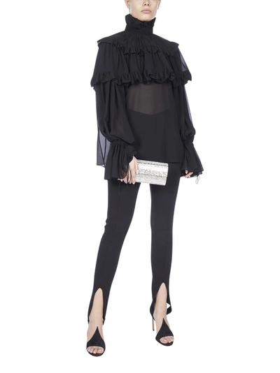 Shop Saint Laurent Ruffled Blouse In Black