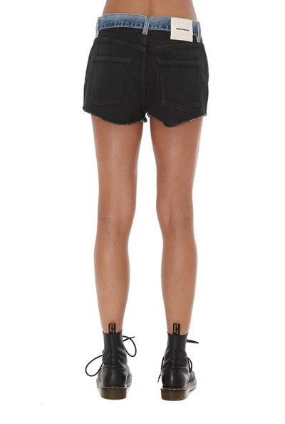 Shop Heron Preston Contrast Waistband Denim Shorts In Black