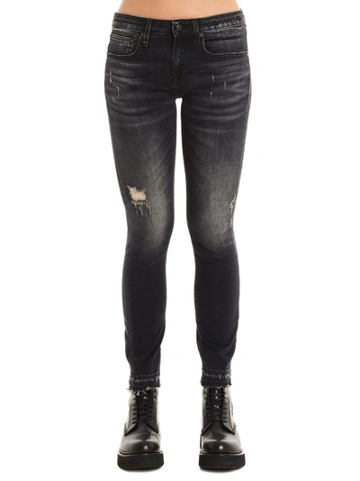 Shop R13 Skinny Cropped Jeans In Black