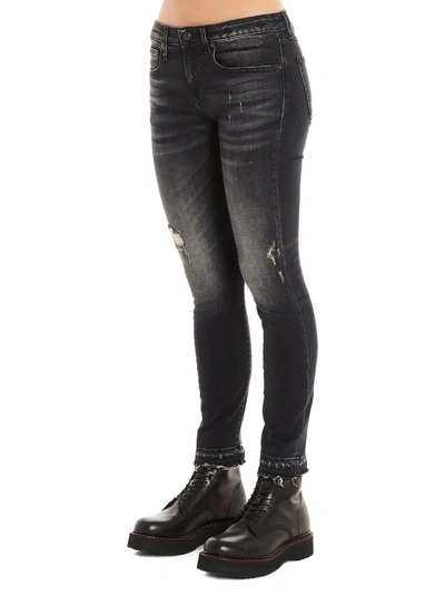 Shop R13 Skinny Cropped Jeans In Black