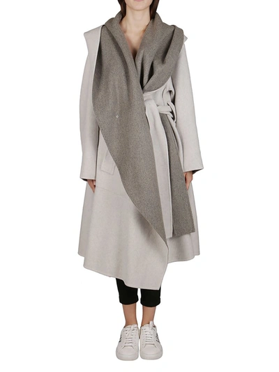 Shop Issey Miyake Oversized Reversible Wrap Coat In Grey