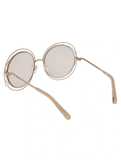 Shop Chloé Eyewear Round Frame Oversize Sunglasses In Gold