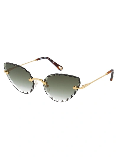 Shop Chloé Eyewear Cat In Gold