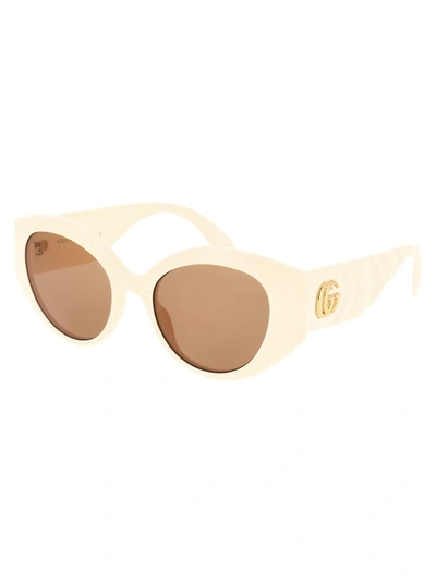Shop Gucci Eyewear Cat Eye Sunglasses In Beige