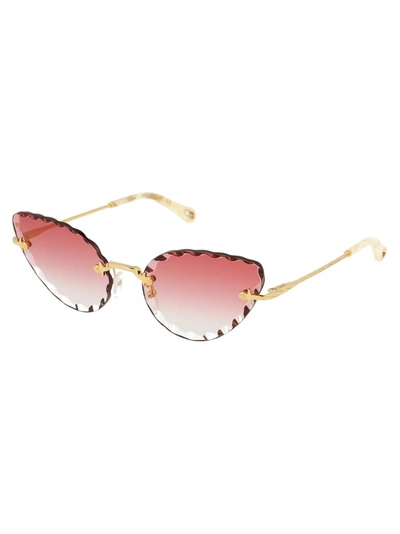 Shop Chloé Eyewear Cat Eye Sunglasses In Gold
