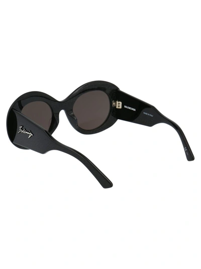 Shop Balenciaga Eyewear Round Frame Sunglasses In Black