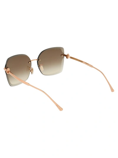 Shop Jimmy Choo Eyewear Corin Rimless Sunglasses In Gold