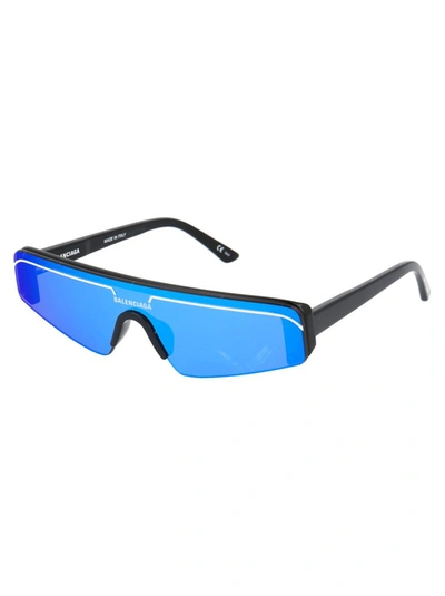Shop Balenciaga Eyewear Ski Rectangular Frame Sunglasses In Black