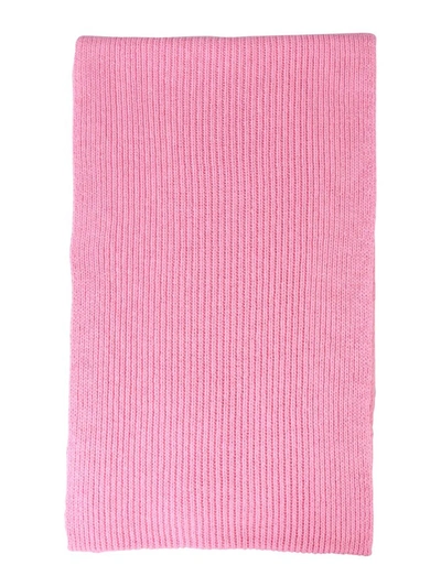Shop Msgm Cupid Logo Label Patch Scarf In Pink