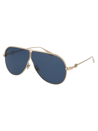 Shop Dior Eyewear Oversize Aviator Sunglasses In Gold