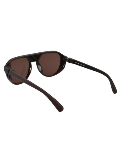 Shop Mykita Mylon Peak Aviator Sunglasses In Brown