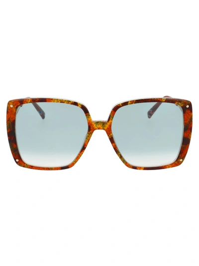 Shop Missoni Square Frame Sunglasses In Multi