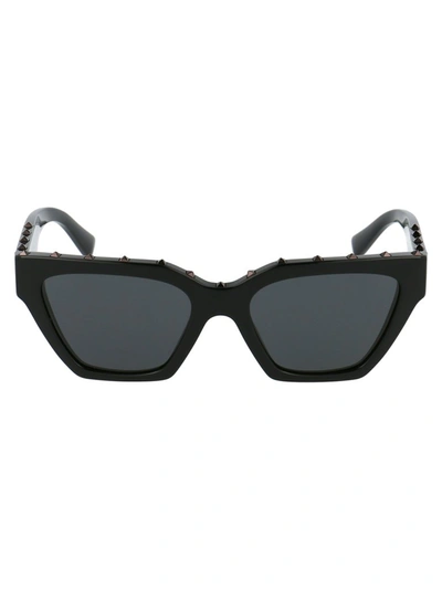 Shop Valentino Eyewear Rockstud Cat In Black