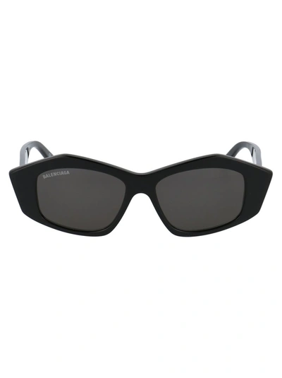 Shop Balenciaga Eyewear Rectangular Frame Sunglasses In Black