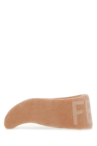 Shop Fendi Logo Velvet Headband In Pink