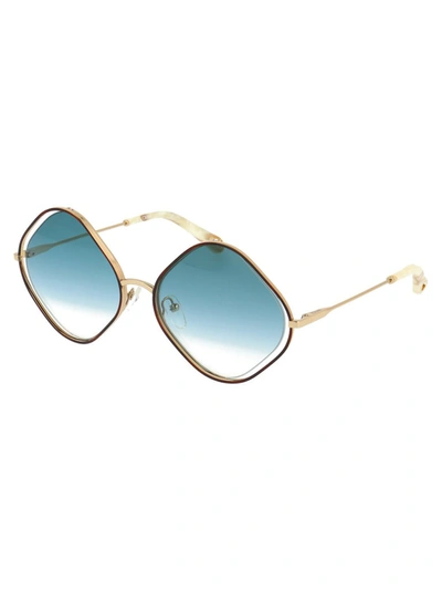 Shop Chloé Eyewear Poppy Sunglasses In Metallic