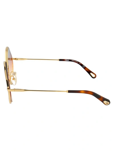 Shop Chloé Eyewear Poppy Sunglasses In Gold