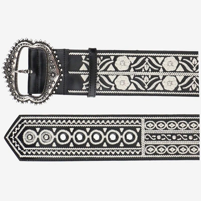 Shop Etro Embroidery Buckled Belt In Multi