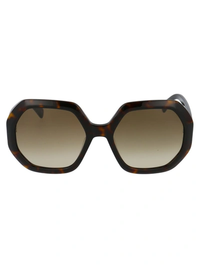 Shop Longchamp Octagonal Frame Sunglasses In Brown