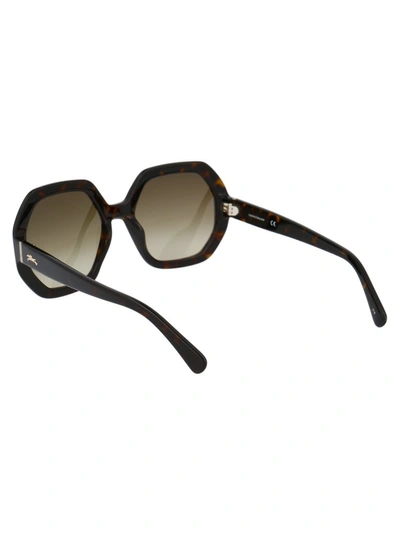 Shop Longchamp Octagonal Frame Sunglasses In Brown